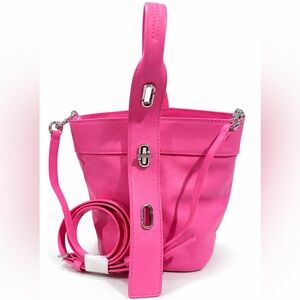 Marc Jacobs Pink Leather Crossbody Bucket Bag